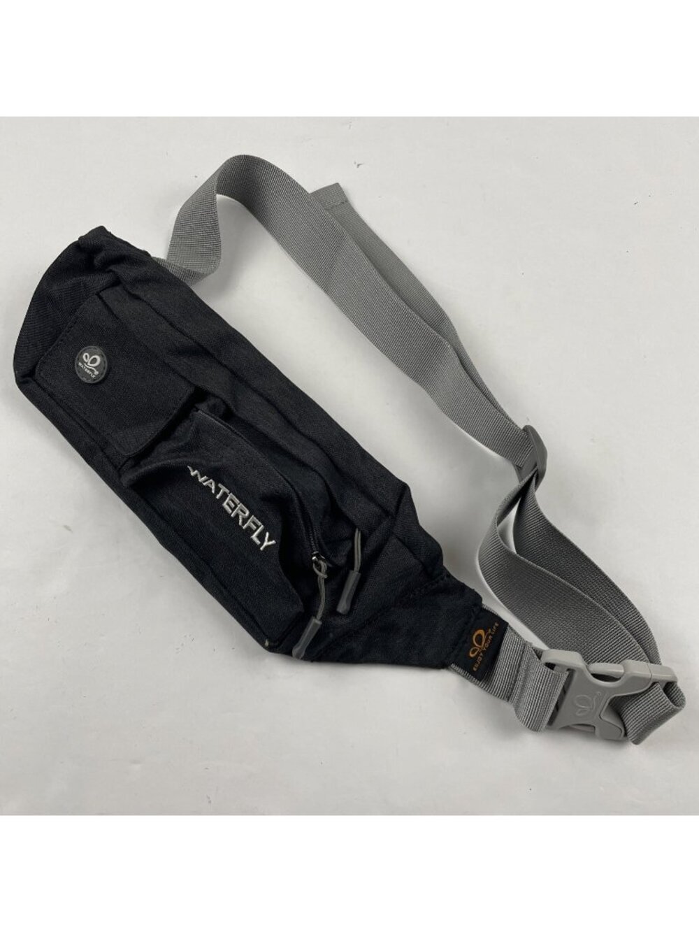 Waterfly Waist Pack Fanny Belt Bag Hiking Travel Pouch Black Lightweight Slim